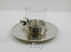 RARE Tiffany & Co Sterling Silver Set Demitasse Cups Saucers Johnson Estate 1940