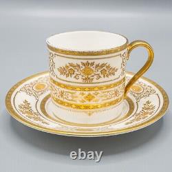 READ Minton England Argyle H4965 9 Demitasse Cup & 8 Saucers FREE USA SHIPPING