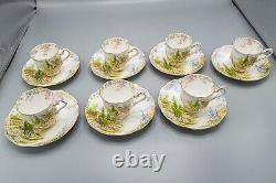 READ Royal Albert Kentish Rockery Demitasse Cups and Saucers Set of 7 -FREE SHIP