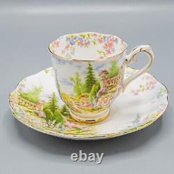 READ Royal Albert Kentish Rockery Demitasse Cups and Saucers Set of 7 -FREE SHIP