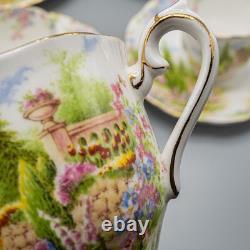 READ Royal Albert Kentish Rockery Demitasse Cups and Saucers Set of 7 -FREE SHIP