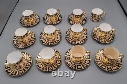 READ Royal Crown Derby Traditional Imari 12 Demitasse Cups & 11 Saucers