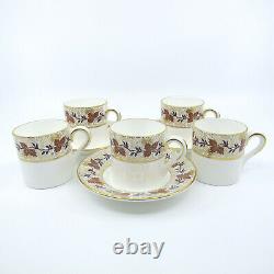 RED VINE by COALPORT for TIFFANY & Co Bone China 5 Demitasse Cups & 3 Saucers