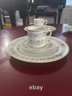 RETIRED Tiffany & Co Moon River Set Of 4 Dessert Plates Demitasse Cups Saucers