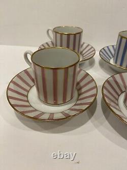 RICHARD GINORI AMADEUS Style 4 DEMITASSE CUP /SAUCER Sets ITALY Vtg Pittoria EUC