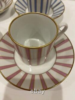 RICHARD GINORI AMADEUS Style 4 DEMITASSE CUP /SAUCER Sets ITALY Vtg Pittoria EUC