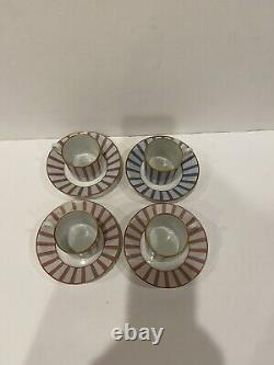 RICHARD GINORI AMADEUS Style 4 DEMITASSE CUP /SAUCER Sets ITALY Vtg Pittoria EUC