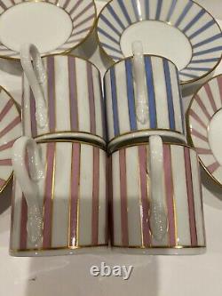 RICHARD GINORI AMADEUS Style 4 DEMITASSE CUP /SAUCER Sets ITALY Vtg Pittoria EUC