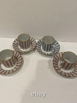 RICHARD GINORI AMADEUS Style 4 DEMITASSE CUP /SAUCER Sets ITALY Vtg Pittoria EUC