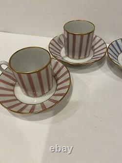 RICHARD GINORI AMADEUS Style 4 DEMITASSE CUP /SAUCER Sets ITALY Vtg Pittoria EUC