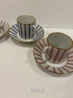 RICHARD GINORI AMADEUS Style 4 DEMITASSE CUP /SAUCER Sets ITALY Vtg Pittoria EUC