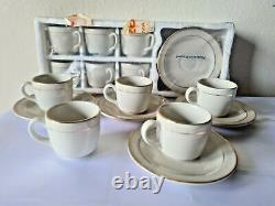 RICHARD GINORI Espresso Demitasse Cups and Saucers Lot 11 Cups 10 Plates Beige