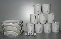 RICHARD Ginori Pure White Demitasse Cup Saucer Set for 9 Mint