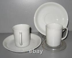 RICHARD Ginori Pure White Demitasse Cup Saucer Set for 9 Mint