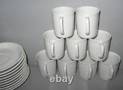 RICHARD Ginori Pure White Demitasse Cup Saucer Set for 9 Mint