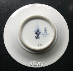 RICHARD KLEMM DRESDEN Demitasse Cup and Saucer GOLD Figural Handle Color Flowers