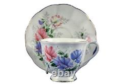 ROYAL ALBERT BONE CHINA ENGLAND Sweet Pea Coffee Pot & 8 Demitasse Cups/Saucers