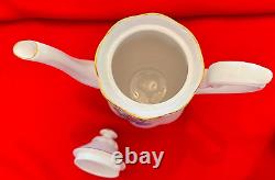 ROYAL ALBERT BONE CHINA ENGLAND Sweet Pea Coffee Pot & 8 Demitasse Cups/Saucers