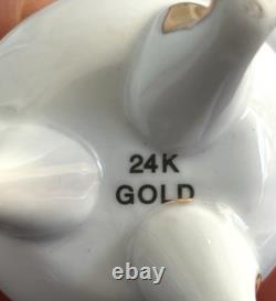 ROYAL CAFE 24K gold lot of 5 espresso-demitasse footed cup and saucer sets. MINT