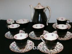 ROYAL CHELSEA Demitasse Set Coffee pot, S & C, 6 Cup & Saucers. ONE OF A KIND
