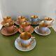 Royal Copenhagen Set 8 Vintage C. 1930s Denmark Demitasse Cups Saucers Gold Rare