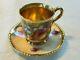 Royal Worcester Hand Painted Fruit Gilded Demitasse Cup And Saucer
