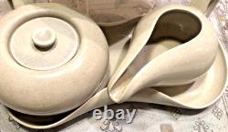 RUSSEL WRIGHT MCM MODERN GREY TEA /COFFEE POT SET w 4 DEMITASSE CUPS & SAUCERS