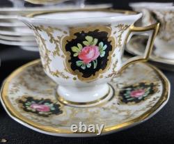 Rare 19th Century Wallendorf Porcelain Snack Demitasse Set Hand Painted 19 Pcs