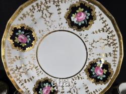 Rare 19th Century Wallendorf Porcelain Snack Demitasse Set Hand Painted 19 Pcs
