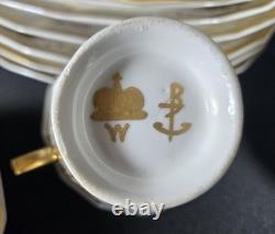 Rare 19th Century Wallendorf Porcelain Snack Demitasse Set Hand Painted 19 Pcs
