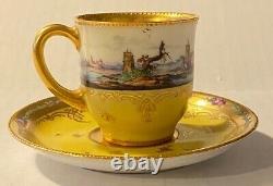 Rare Antique Dresden Saxony Wilhelm Koch Demi / Demitasse Cup & Saucer Set