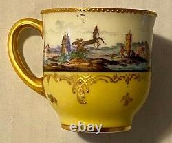 Rare Antique Dresden Saxony Wilhelm Koch Demi / Demitasse Cup & Saucer Set