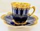 Rare Antique G. Dumas Fils Limoges Cobalt Demitasse Cup & Saucer Raised Gold