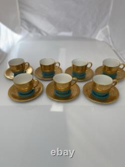 Rare Antique Lenox China Turquoise Demitasse Cup And Saucer Set For $225 Each