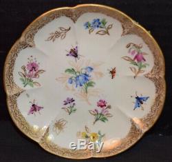 Rare Antique Meissen Porcelain Demitasse Cup and Saucer with Raised Flowers