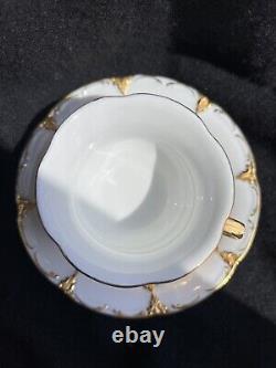 Rare Antique Meissen gold & porcelain Demitasse teacup & saucer stamped swords