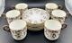 Rare Antique Royal Worcester Brown Ivy Demitasse Cups And Saucers Set Of 6