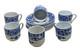 Rare Antique Villeroy & Boch Dresden Blue Wild-rose Demitasse Cups & Saucers
