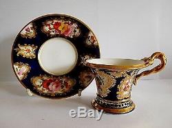 Rare Early 19th Century Small Coalport Porcelain Demitasse Cup And Saucer