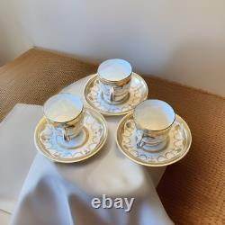 Rare G7962 6 Set Minton GOLD ENCRUSTED Demitasse Set Mint 5th Ave NY Collamore