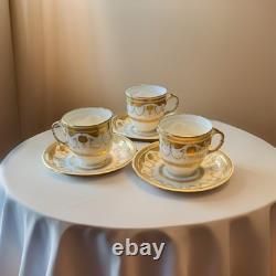 Rare G7962 6 Set Minton GOLD ENCRUSTED Demitasse Set Mint 5th Ave NY Collamore