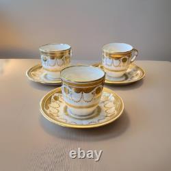 Rare G7962 6 Set Minton GOLD ENCRUSTED Demitasse Set Mint 5th Ave NY Collamore