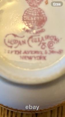 Rare G7962 6 Set Minton GOLD ENCRUSTED Demitasse Set Mint 5th Ave NY Collamore