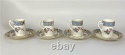 Rare LENOX Ming Birds Asian Chinoiserie Chocolate Pot Demitasse 4 Cup Saucer Set