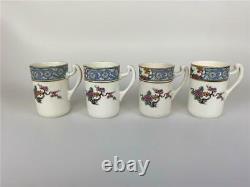 Rare LENOX Ming Birds Asian Chinoiserie Chocolate Pot Demitasse 4 Cup Saucer Set