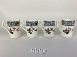 Rare LENOX Ming Birds Asian Chinoiserie Chocolate Pot Demitasse 4 Cup Saucer Set