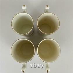 Rare LENOX Ming Birds Asian Chinoiserie Chocolate Pot Demitasse 4 Cup Saucer Set