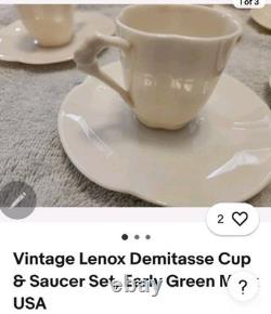Rare! Lenox Demitasse 10-pc. Green Stamp Esspresso Set Stunning Collectibles