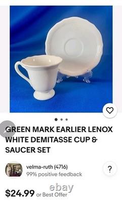 Rare! Lenox Demitasse 10-pc. Green Stamp Esspresso Set Stunning Collectibles