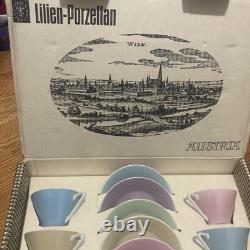 Rare Lilian porzellan Austria Demitasse Cups And Saucers Never Used